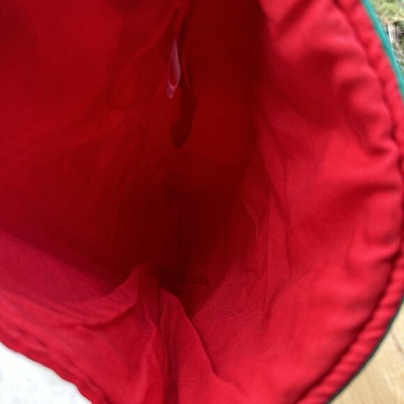 Vintage Christmas Stocking Santa Reindeer Elf Santa 3D Embroidered Rare 11"x 17" - Picture 8 of 8